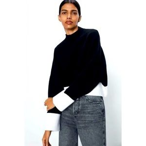 Zara Black and White Sweater - Size M
